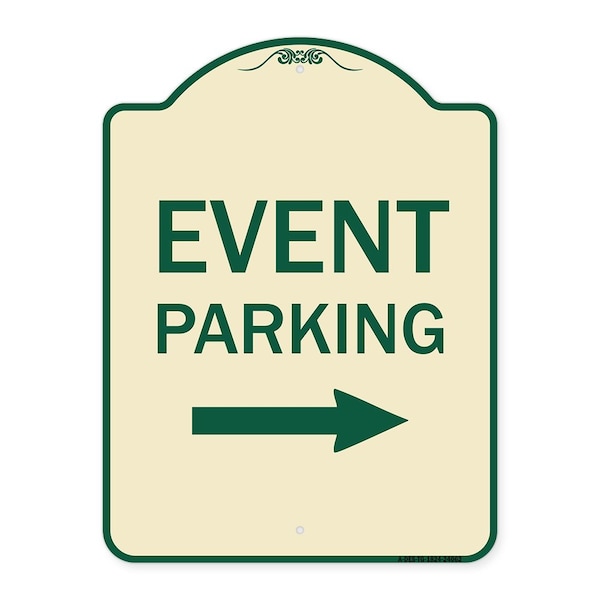 Event Parking W/ Left Right Arrow Heavy-Gauge Aluminum Architectural Sign, 24" x 18", TG-1824-24062